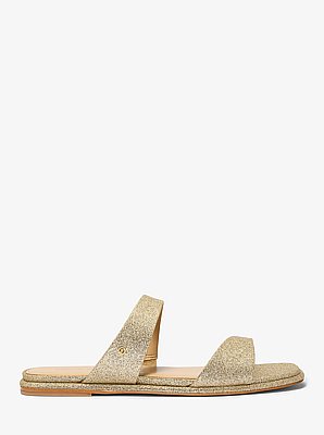 Jaida Glitter Embellished Leather Sandal