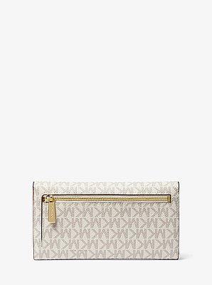 Billetera Jet Set grande de tres paneles con logotipo