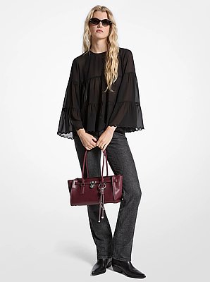 Gestufte Bluse aus Georgette