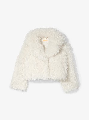 Giacca cropped in pelliccia sintetica