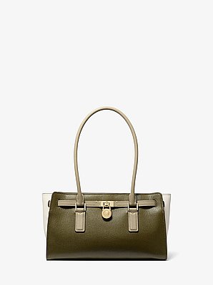 Hamilton Moderne Small Color-Blocked Leather Satchel