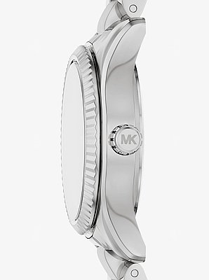 Petite Lexington Pav&eacute; Silver-Tone Watch