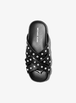 Irene Studded Leather Flat Sandal