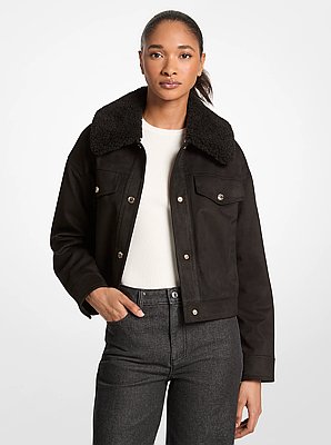 Microsuede Trucker Jacket