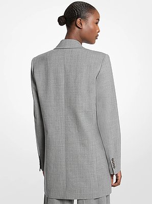 Stretch Tropical Wool Boyfriend Blazer