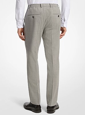 Pantaloni slim fit in flanella di lana stretch