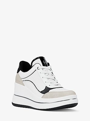 Sneaker Emmy aus Materialmix mit Keilabsatz