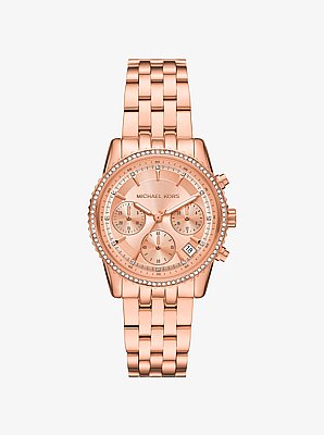 Mini Bryant Pav&eacute; Rose Gold-Tone Watch