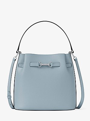 Carson Medium Pebbled Leather Convertible Bucket Crossbody Bag