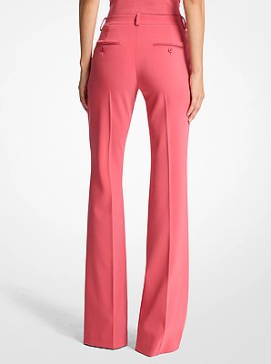 Haylee Stretch Pebble Crepe Flared Trousers