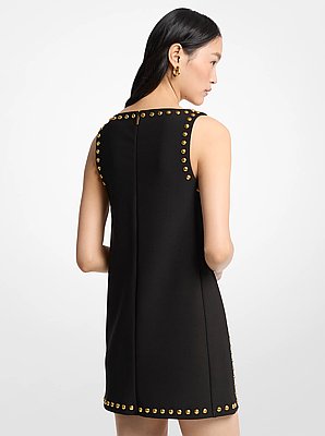 Dome Studded Crepe Shift Dress