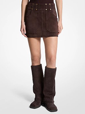 Minigonna in pelle scamosciata