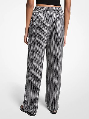 Pantalon en satin &agrave; logo MK2000