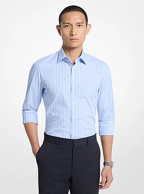 Slim-Fit Stretch Cotton Striped Shirt