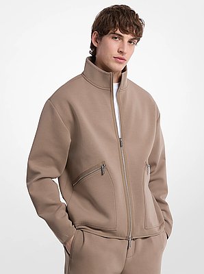 Cotton Blend Zip-Up Jacket