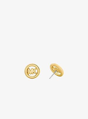Small Logo Charm Stud Earrings