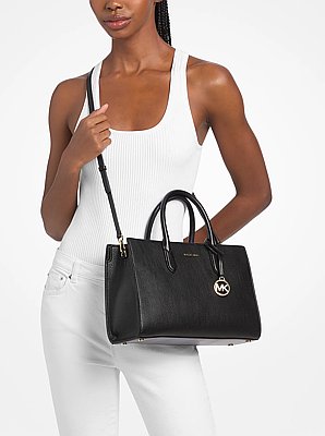 Scarlett Medium Pebbled Leather Satchel