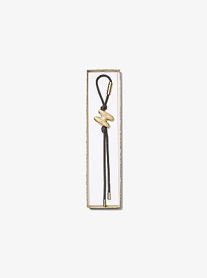 Initial Gold-Tone and Speckled Cord Bag Charm in 18K GOLD | Michael Kors image number 1