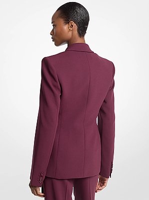Blazer Georgie de crep&eacute; de lana el&aacute;stica