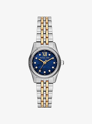 Zweifarbige Armbanduhr Mini Lexington mit Pav&eacute;