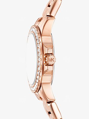 Set de regalo de joyer&iacute;a con reloj Everest petite en tono oro rosa y pulsera con pav&eacute;