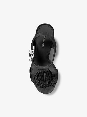 Indra Fringed Suede Platform Sandal