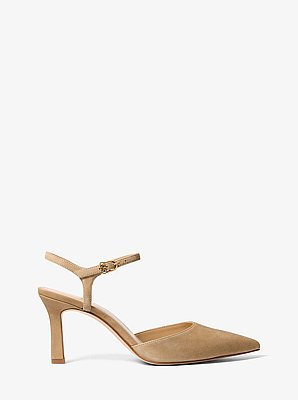 Zapato de sal&oacute;n Amara de gamuza con tal&oacute;n descubierto