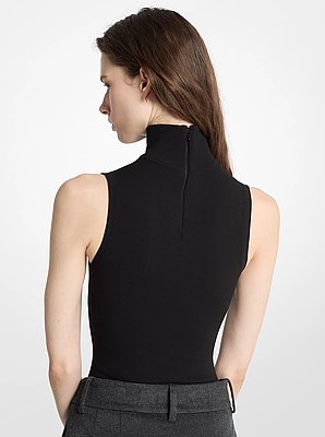 Stretch Viscose Knit Turtleneck Bodysuit