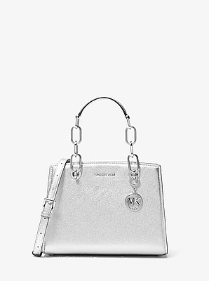 Cynthia Small Metallic Leather Crossbody Bag