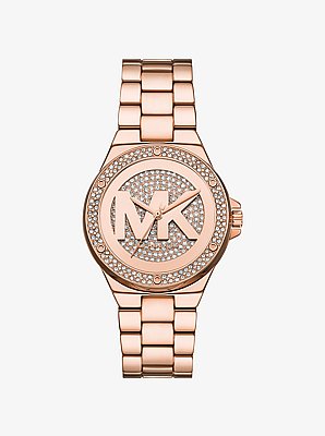 Lennox Pav&eacute; Rose Gold-Tone Watch