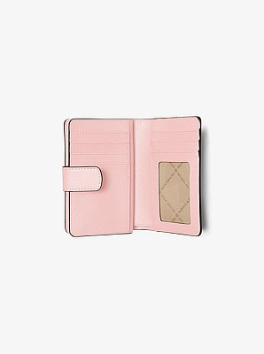 Cartera mediana de piel de grano cruzado