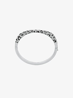 Pulsera r&iacute;gida de leopardo con pav&eacute;
