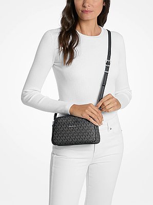 Jet Set Small Signature Logo Camera Crossbody Bag