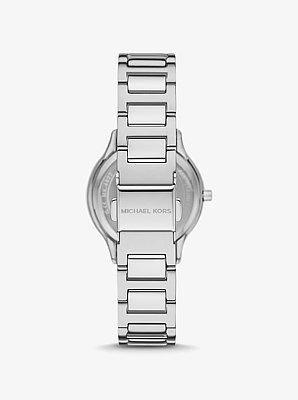 Mini Sage Pav&eacute; Silver-Tone Watch