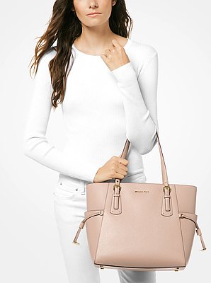 Bolso tote Voyager peque&ntilde;o de piel de grano cruzado