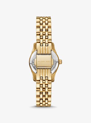 Petite Lexington Pav&eacute; Gold-Tone Watch