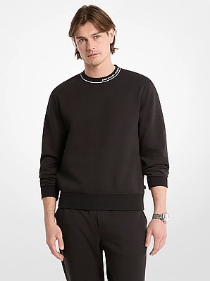 Pullover aus Baumwollmischung mit Logo-Besatz