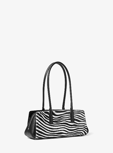 Laila Small Zebra Print Calf Hair Shoulder Bag