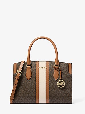 Becca Medium Signature Logo Stripe Satchel