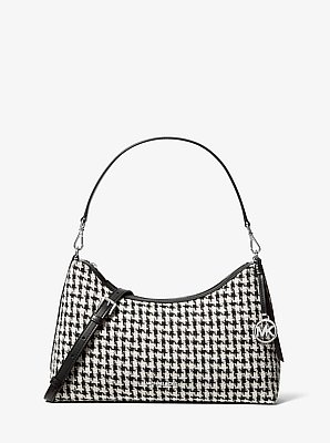 Bolso de hombro Sammy mediano convertible de tejido de pata de gallo