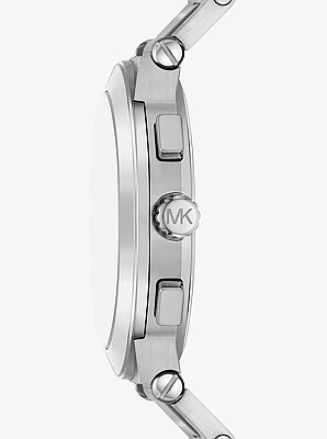 Ensemble-cadeau de montre surdimensionn&eacute;e de ton argent et de bracelet Billie