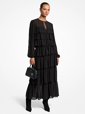 Ruffled Georgette Maxi Dress