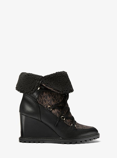 Blakely Signature Logo and Leather Ankle Boot