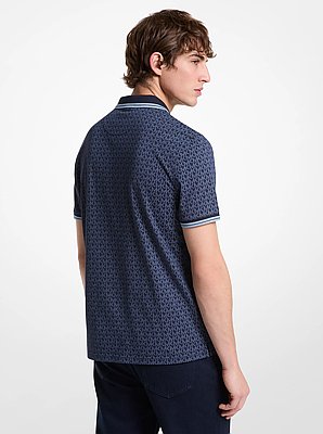 Greenwich Signature Logo Print Cotton Polo Shirt