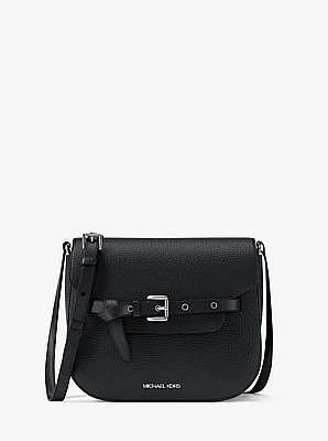 Emilia Small Pebbled Leather Saddle Crossbody Bag