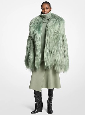 Long Haired Shearling Peacoat