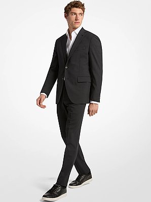 Costume de voyage ajust&eacute; en laine m&eacute;lang&eacute;e