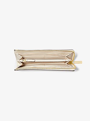 Jet Set Travel Large Saffiano Leather Quarter-Zip Wallet