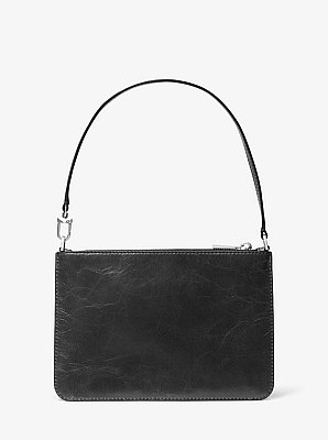 Jet Set Large Leather Convertible Zip Wristlet