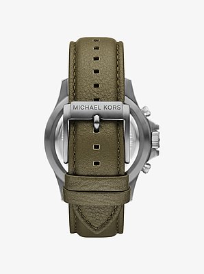 Reloj Everest oversize en tono plomizo con correa de piel